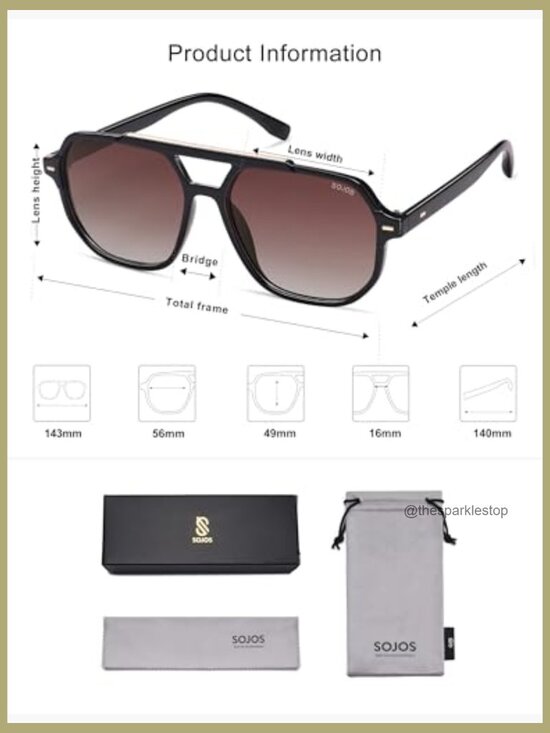 Retro Trendy Aviator Polarized Square Frame Sunglasses main image 4